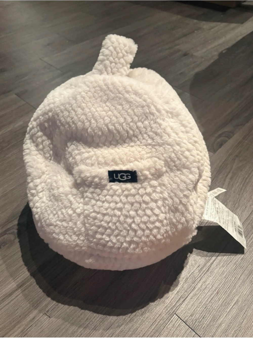 UGG faux fur tablet pouf phone beanbag holder, designed to prop up devices - Picture 2 of 4